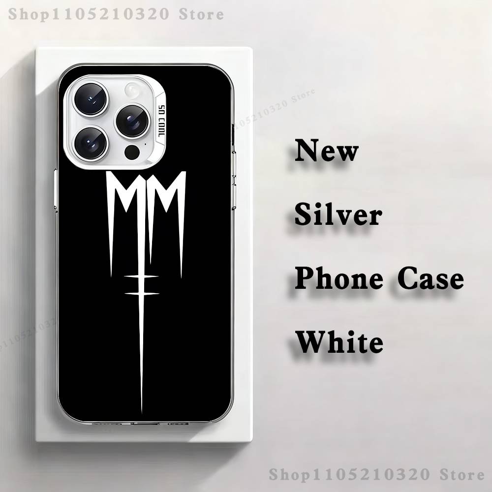 

M-Marilyn M-Manson Phone Case For iPhone 17,16,15,14,13,12,11,Mini,Pro,E,MAX White Matte Silicone Whtie Cover iPhone15plus