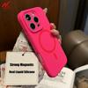 Fashion Liquid Silicone Strong Magnetic For Magsafe Case For iPhone 17 Pro 16 15 14 Plus 13 12 Pro Max Solid Shockproof Fundas