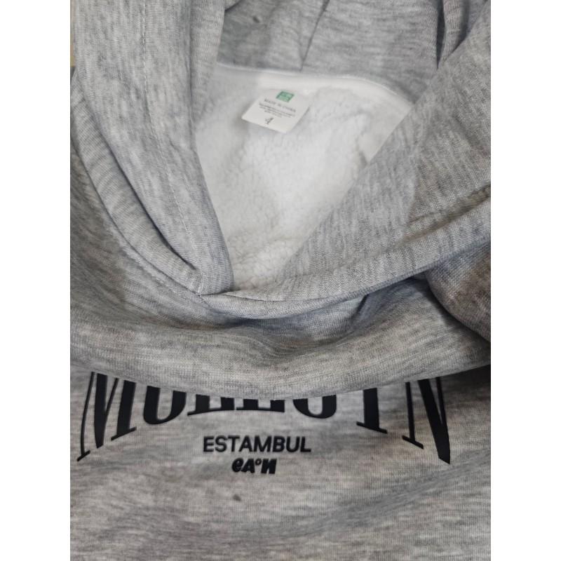 Sudadera con capucha de manga larga extragrande para mujer con estampado de letras, mezcla de algodón, top casual