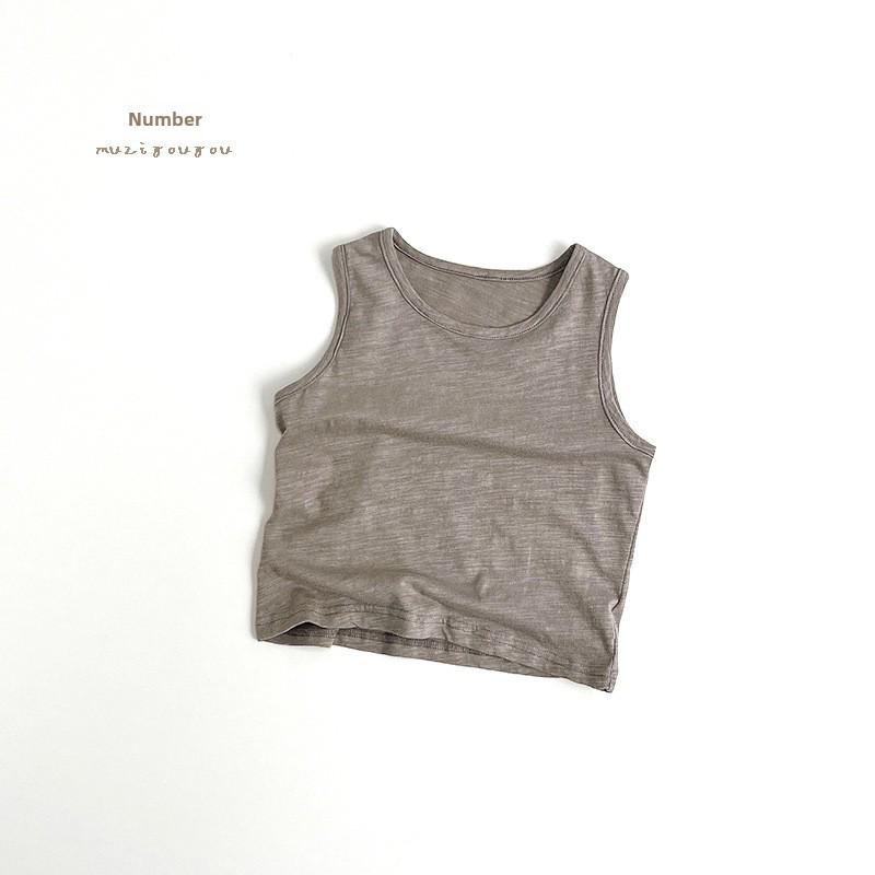 8 spalvų bambuko medvilnės marškinėliai be rankovių kūdikiams - vasaros 2025 m. madingi marškinėliai berniukams ir mergaitėms