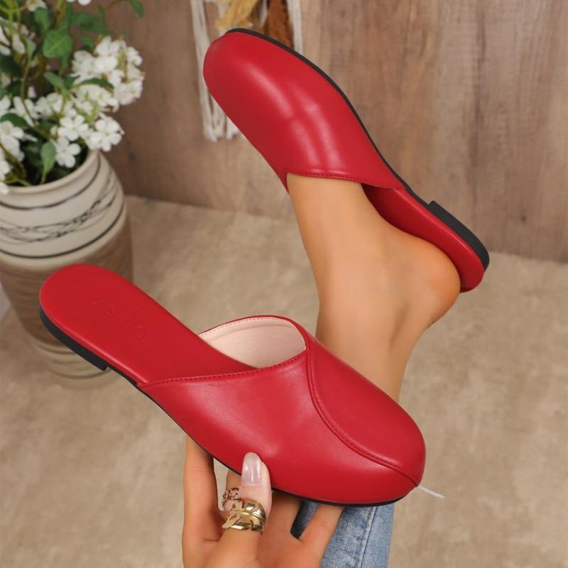 2026 Spring Autumn Women's Lightweight not tiring on the feetSoft Leather Non-Slip Casual Comfortable and Slippers