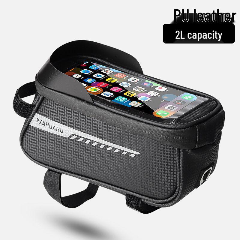 Waterproof Touchscreen Bicycle Front Bag: Double Saddle, Top Tube, Mountain Bike Phone Holder Default
