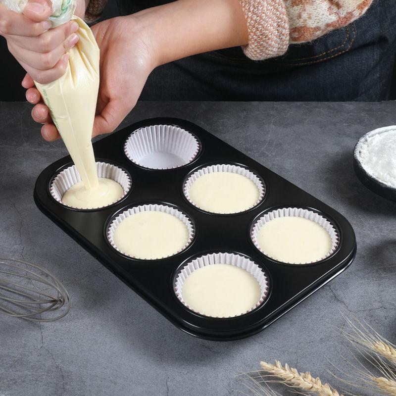 4/6/9/12Holes DIY Non-Stick Cake Pan Bakeware Muffin Cupcake Mold Baking Dish Carbon Steel Kitchen Oven Trays Pastry Tool