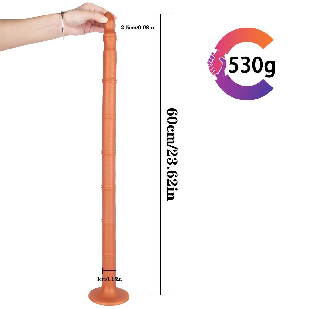 H49 Mutter und Kind Analplug Flüssigsilikon Weich SM Analplug Peitsche 30-60cm mit Abluftkanal zum Einführen des Analplugs Sorgenfrei