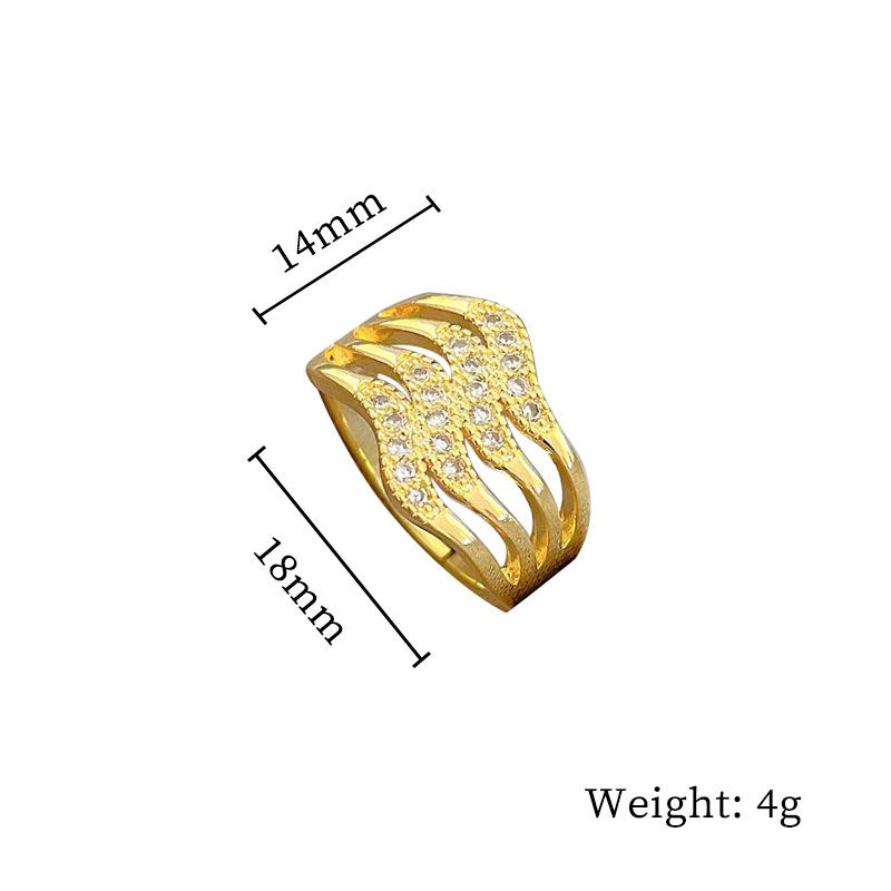 Design Wind Geometric Diamond Bead Ring Women'S Cold Wind Open Ring