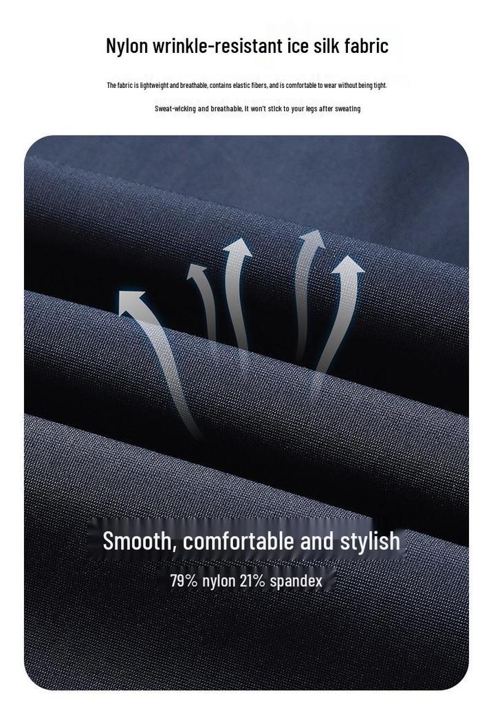 Navy Blue Ultra-Thin School Uniform Pants with Two White Stripes for Students