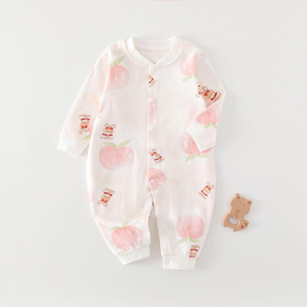 Pure Cotton Baby Romper: Spring/Autumn, Snap Crotch, Unisex, Class A