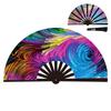 Ten Inch Fluorescent Fan UV Glow Lightweight Tai Chi Fan Stage Performance Dance Foldable Kung Fu Folding Fan