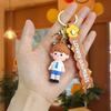 Charming Braided Girl Keychain Boy Girl Figurine Couple Creative Cartoon Rubber Key Ring Bag Charm