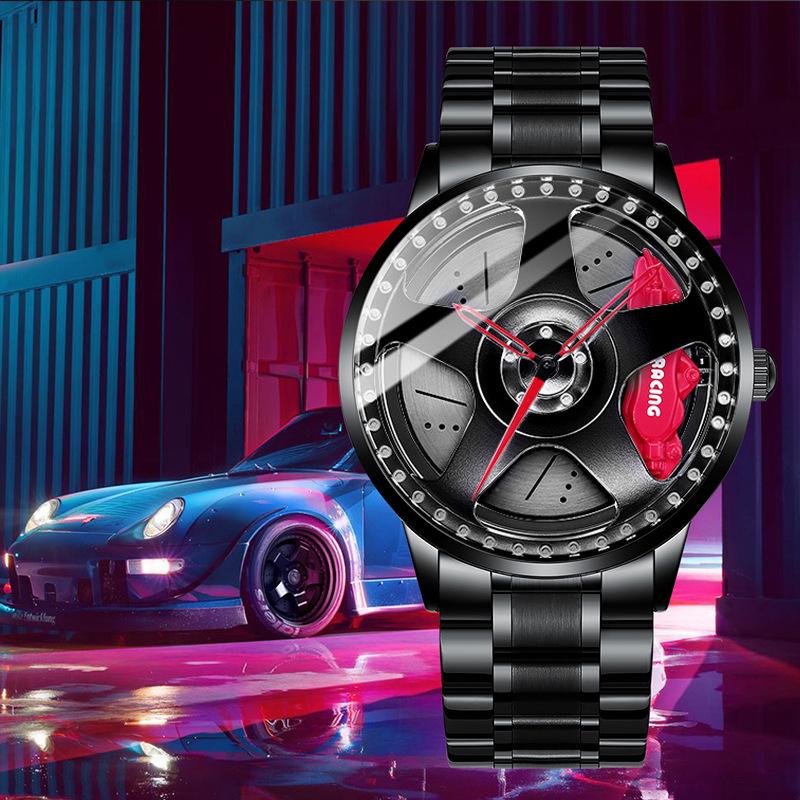 SVJ Watch Men's Wheel Hub Stereo Brake Hollow S1 Racing Car Modified Black Technology Waterproof