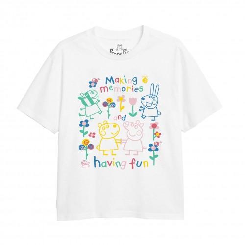 

Peppa Pig Childrens/Kids Fun Friends Outline T-Shirt 9-10 Years білий