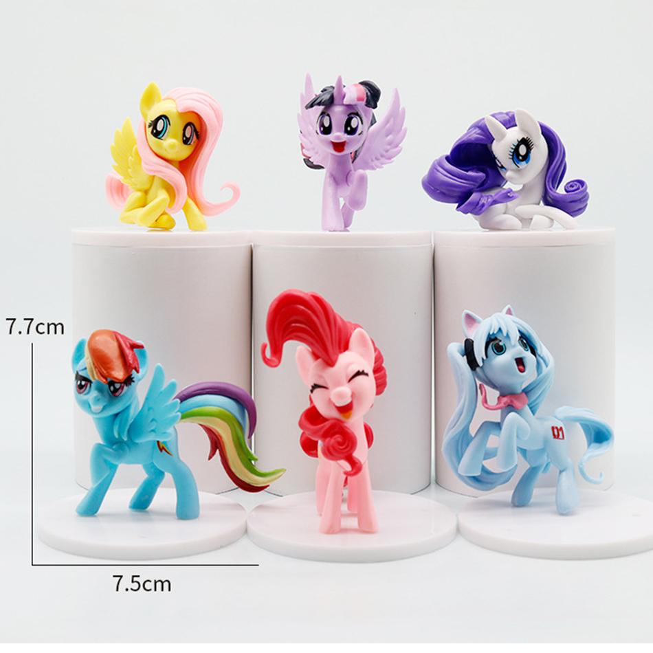 Model My Little Ponies Figures Action Figures Toy Cartoon Anime Pinkie/Fluttershy/Twilight Sparkle Doll Decoration Gift
