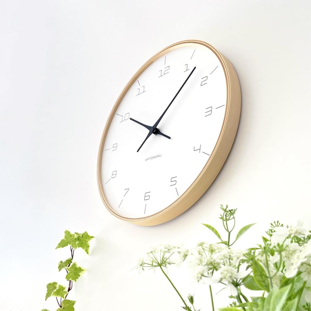 KATOMOKU Plywood Clock 7 Natural Wall Clock Sweep Movement km-71NA 304mm (quartz Clock)