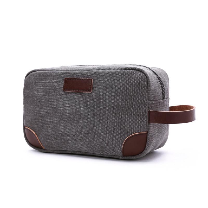 Korean Style Thick Casual Canvas Bag Solid Color Portable Coin Purse Unisex Storage Bag Makeup Bag
