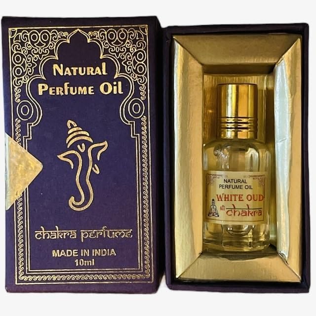 Chakra White Oud Natürliches Attar 10ml | Alkoholfreies Unisex-Parfümöl | Langanhaltender Roll-On Duft 10ml