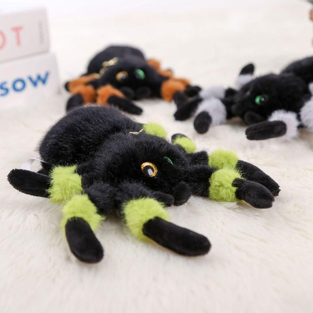 PP Cotton Colored Eye Spider Plush Pendant Fluffy Spider Plush Keychain  Home Decor
