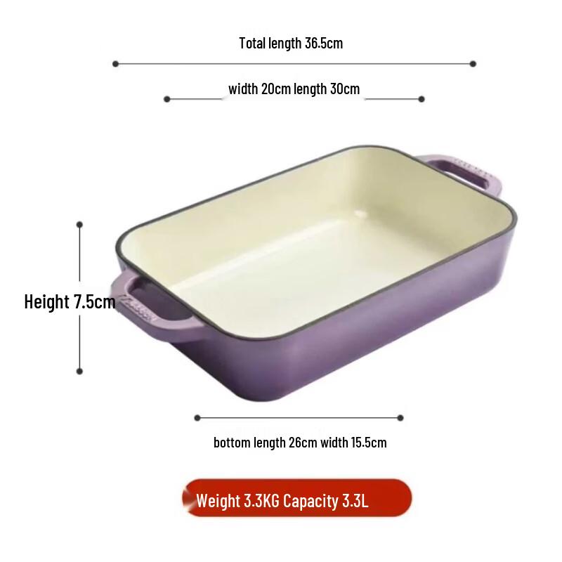 Emaliowana żeliwna brytfanna do pieczenia