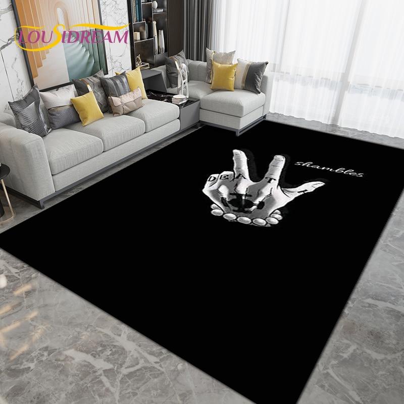 Seria Skull Gesture Covor mare, covor pentru sufragerie, dormitor, canapea, bucătărie, baie, covoraș antiderapant, cadou