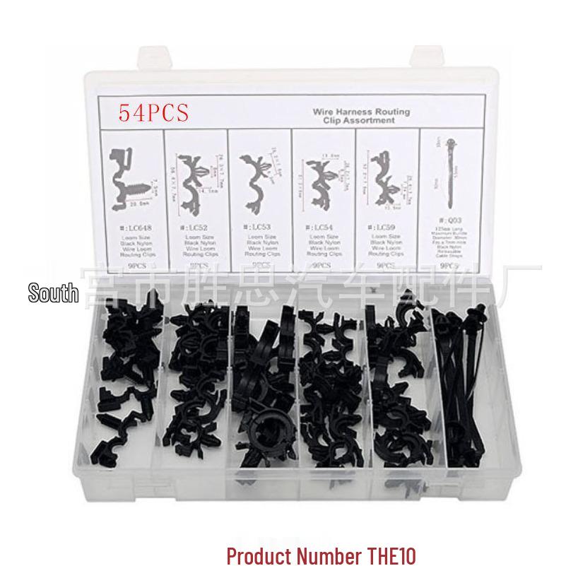 54PCS Universal Car Trim Panel Clips & Electrical Harness Tape Set