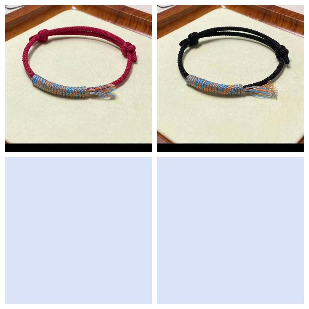 Tibetan Style Handmade Red Rope Bracelet - Year of the Rat Couple Edition