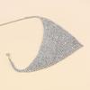 Retro Multi-row Flash Diamonds Bib Necklace Exaggerated Geometric Triangle Full Rhinestones Clavicle Chain for Female