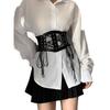 Elegant Vintage Black Lace Waist Belt Wide Fashion Accessory For Women Dresses