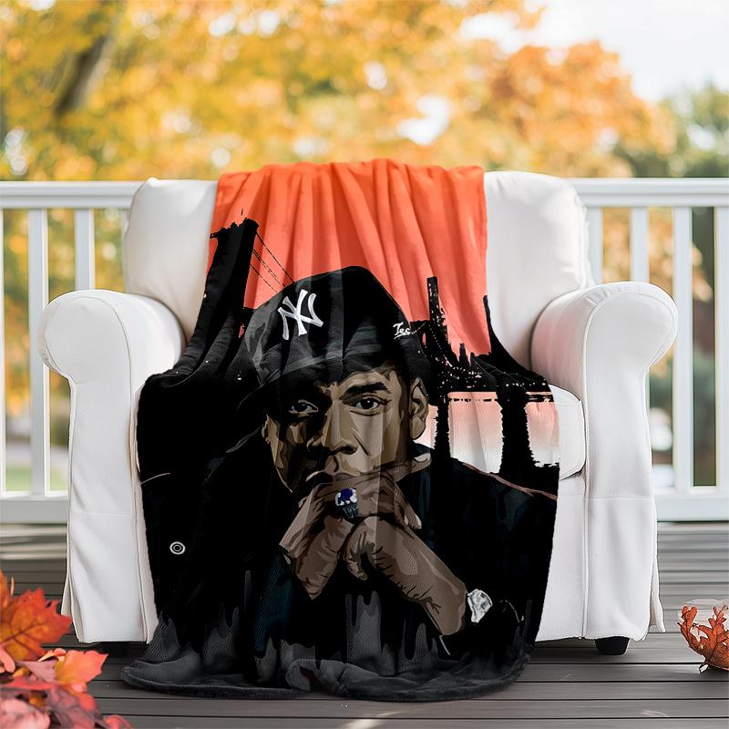 Jay-Z Flannel Blanket Soft All-Season Throw, Design for Camping, Car Travel, Hiking Sofa, Bed, Office Perfect Gift for Parties
