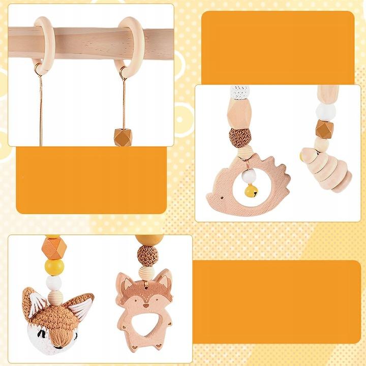 Zawieszki do Baby Gym stojak edukacyjny Lis brązowy 4 szt.