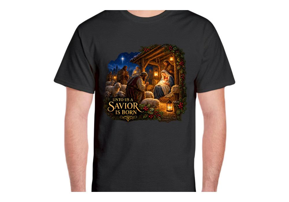 Jesus, Unto us a savior is born! Vintage Style, T-shirt Unisex T-Shirt