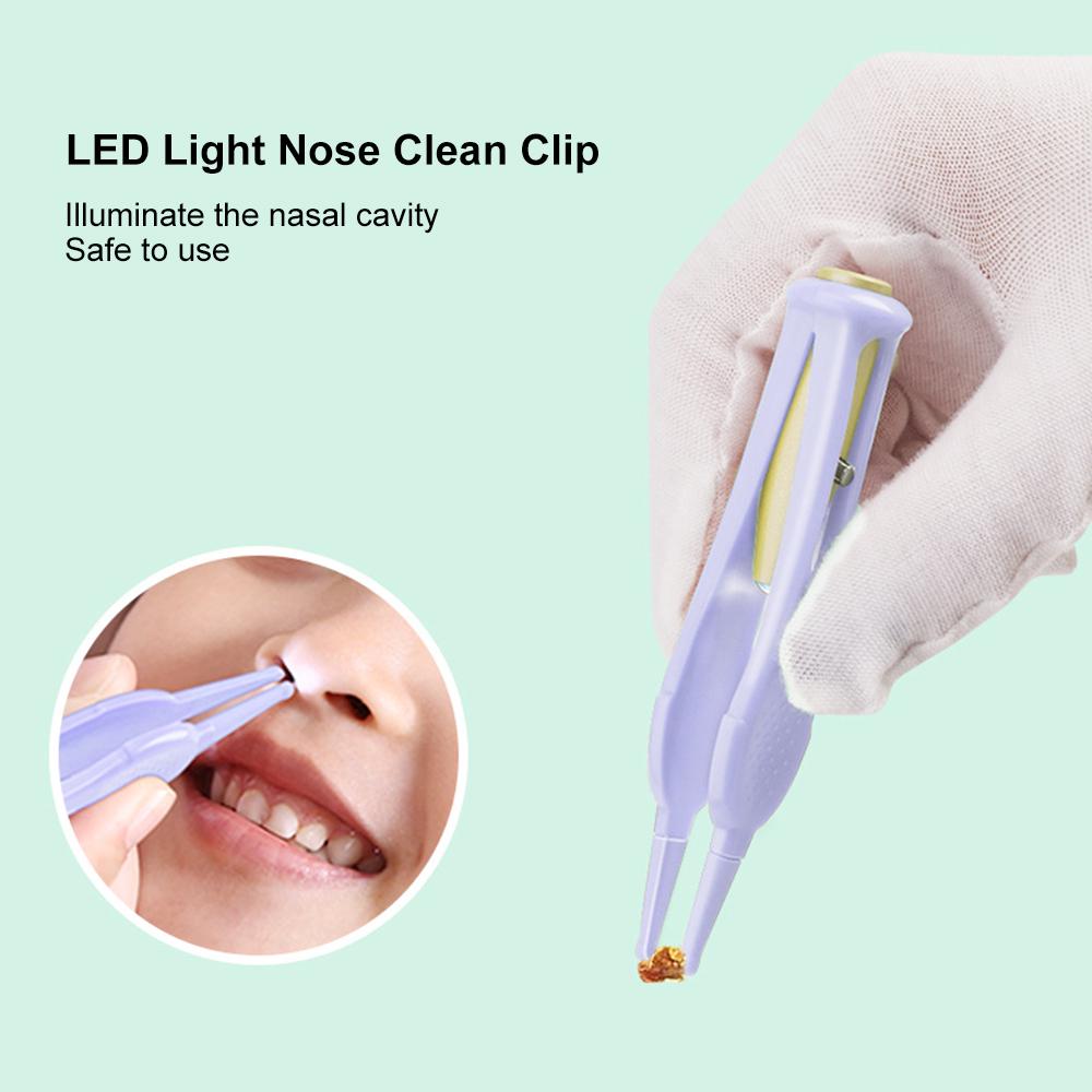 LED Light Ear Pick USB Rechargeable Ear Wax Removal Nose Clean Clip Baby Adults Ear Nose Clean Tweezers Remover Set