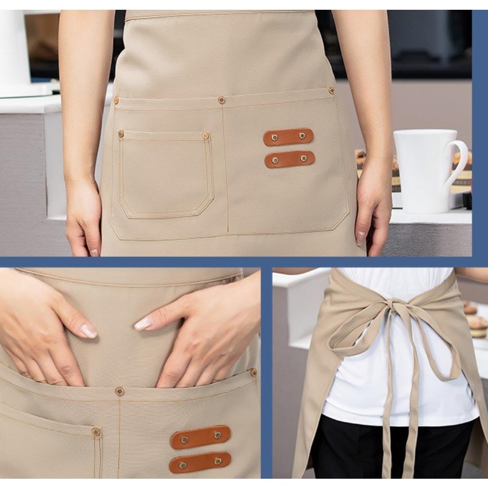 Half Length Waterproof Waist Apron Women Catering Waiter Short Work Apron Restaurant