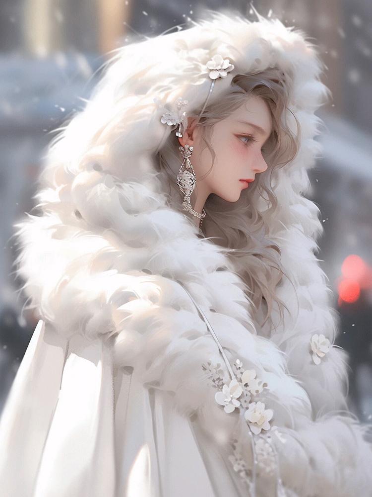 

Новинка 2024 года, алмазная картина, Снежная фея, полная круглая квадратная алмазная вышивка, мозаика, красивая девушка, крест, украшение для дома Full Round 20x30CM