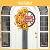 Rustic European Style Thanksgiving Wreath With Maple Leaves And Sunflower Accents For Home Decor