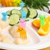 10pcs Animal Cute Fruit Fork Mini Cartoon Kids Snack Cake Dessert Food Pick Toothpick Bento Lunches Party Decor Random Color