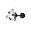 Vnox Cool Punk Triangle Stud Earrings for Men Jewelry, Anti Allergy Stainless Steel Geometric Ear Clip Accessory,1 Piece/ Pair