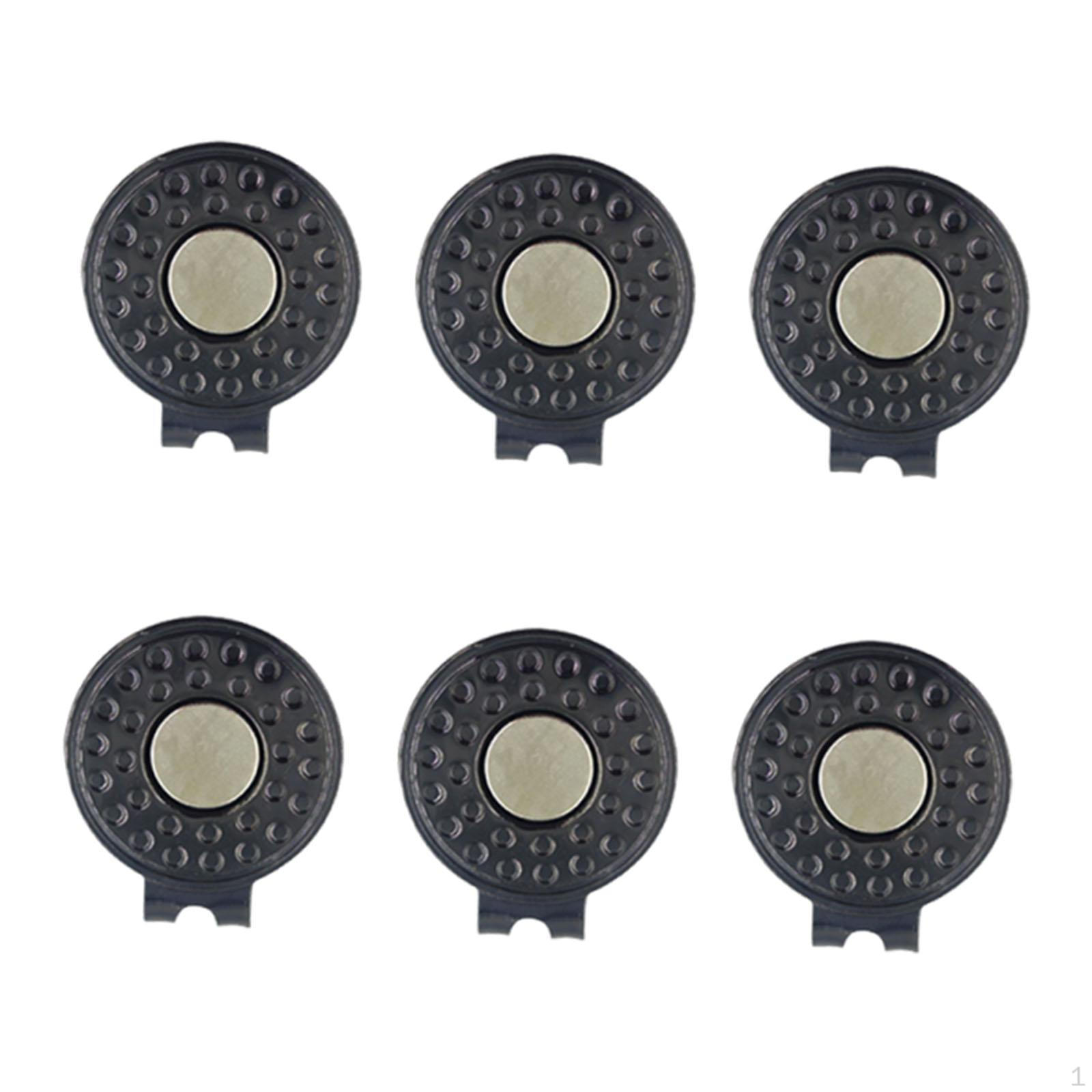 

6 штук Зажимы для шляп для гольфа Аксессуары Портативные, Профессиональные Компактные Держатели для маркеров мяча для чёрный