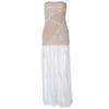 Women's Spring Sexy Strapless Splicing Lace Tall Slim Slit Long Dress