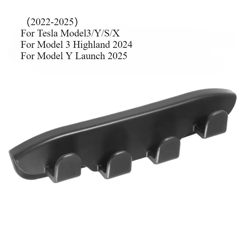 Car Rear Seat Phone Holder for Tesla Model 3 Y S X 3+ Model Y Launch 2025 Back Seater Headrest Bracket with 4 Hook Bag Organizer