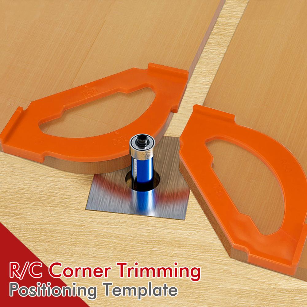 6-piece Set Woodworking Trimming Machine Round Corner Template Straight Bevel R/C Corner Trimming Positioning Flip Template