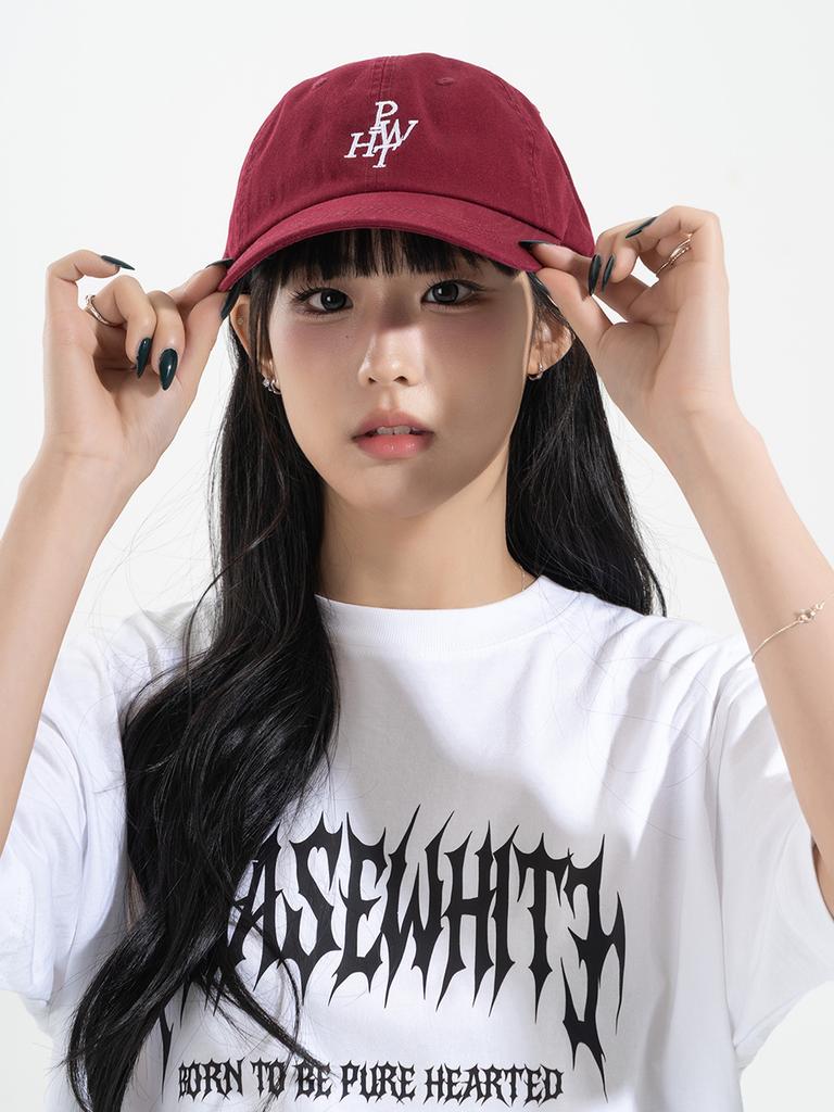 Peijeuhwaiteu Key Logo Washed Cap (Burgundy)