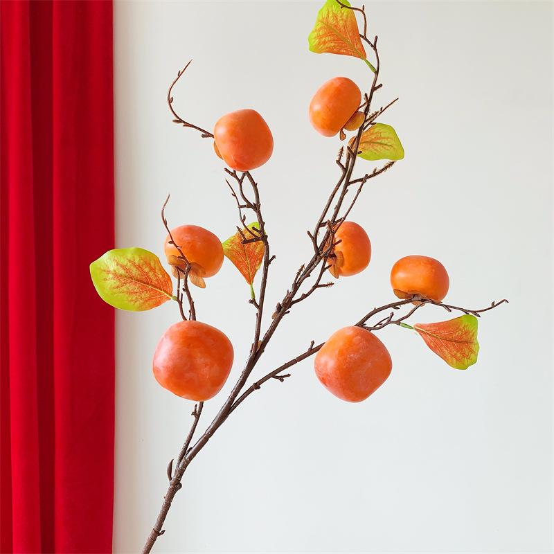 Persimmon Fruit Flower Arrangement: New Year's Dried Floral Decoration