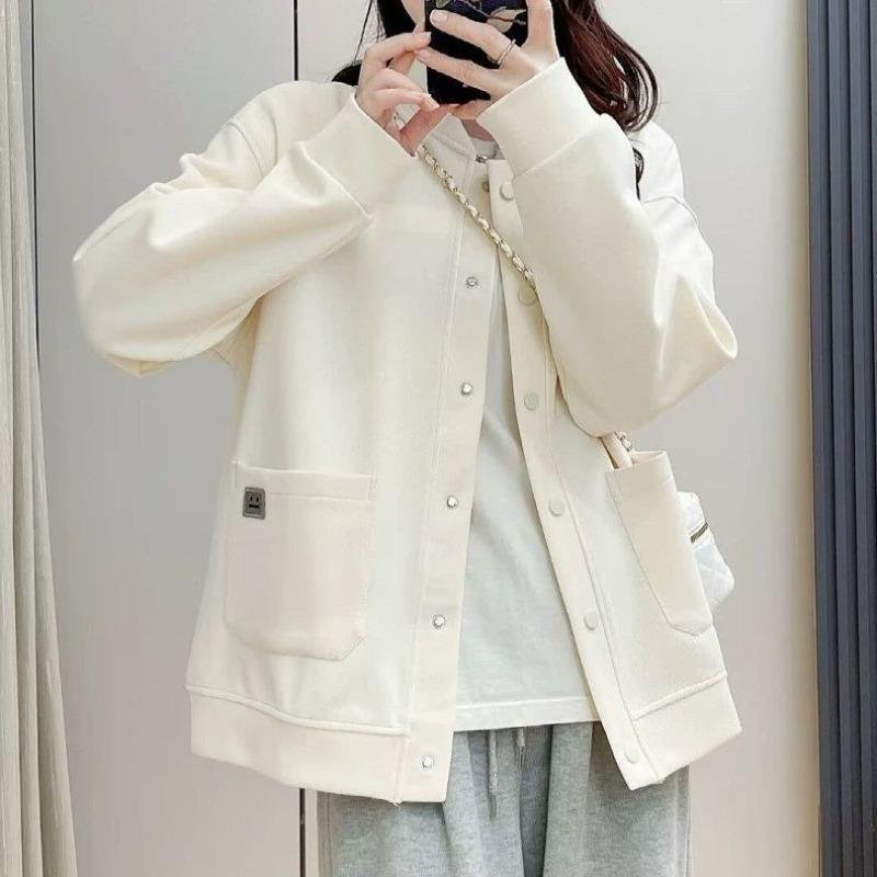 Wersja koreańska kardiganu z długim rękawem dla kobiet, luźna i wszechstronna, casualowa góra w stylu baseballowym