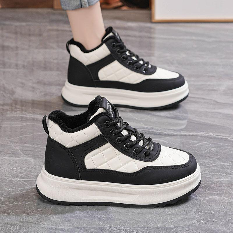Winter new velvet dad shoes ins student height increase sports warm casual cotton shoes