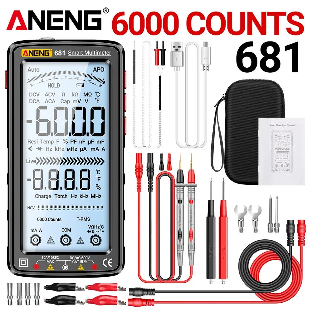 ANENG 681/682/683 Pro Multimeter Non-contact Electric Measuring Meter Rechargable Digital Tool 6000 Count Voltage Tester Current