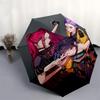 1pc Anime Characters Heart Shape Automatic Folding Umbrella, Portable 3-Fold Design with Iron Frame, Perfect for Outdoor Use, Festive Gifts, Travel, D