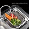Over The Sink Colander Fine Mesh Stainless Steel Strainer Kitchen Sink Oval Colander with Expandable Rubber Grip Handles