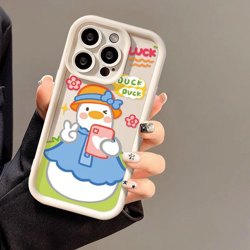 Bier flower duckling for iPhone17proMax cartoon phone case 14 Apple 13 creative 12/15