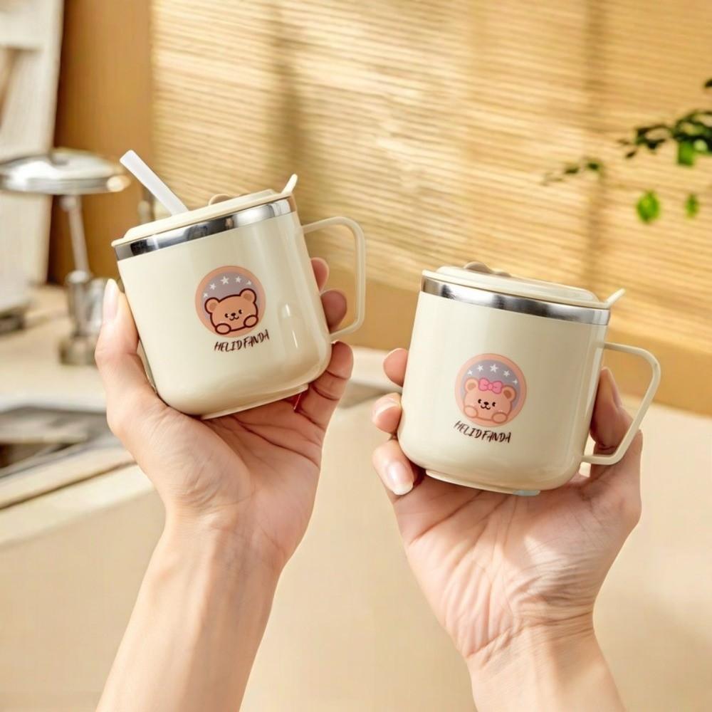 316 Stainless Steel Straw Water Cup Double Wall Drinking Cup Cute Insulated Mug  for Children