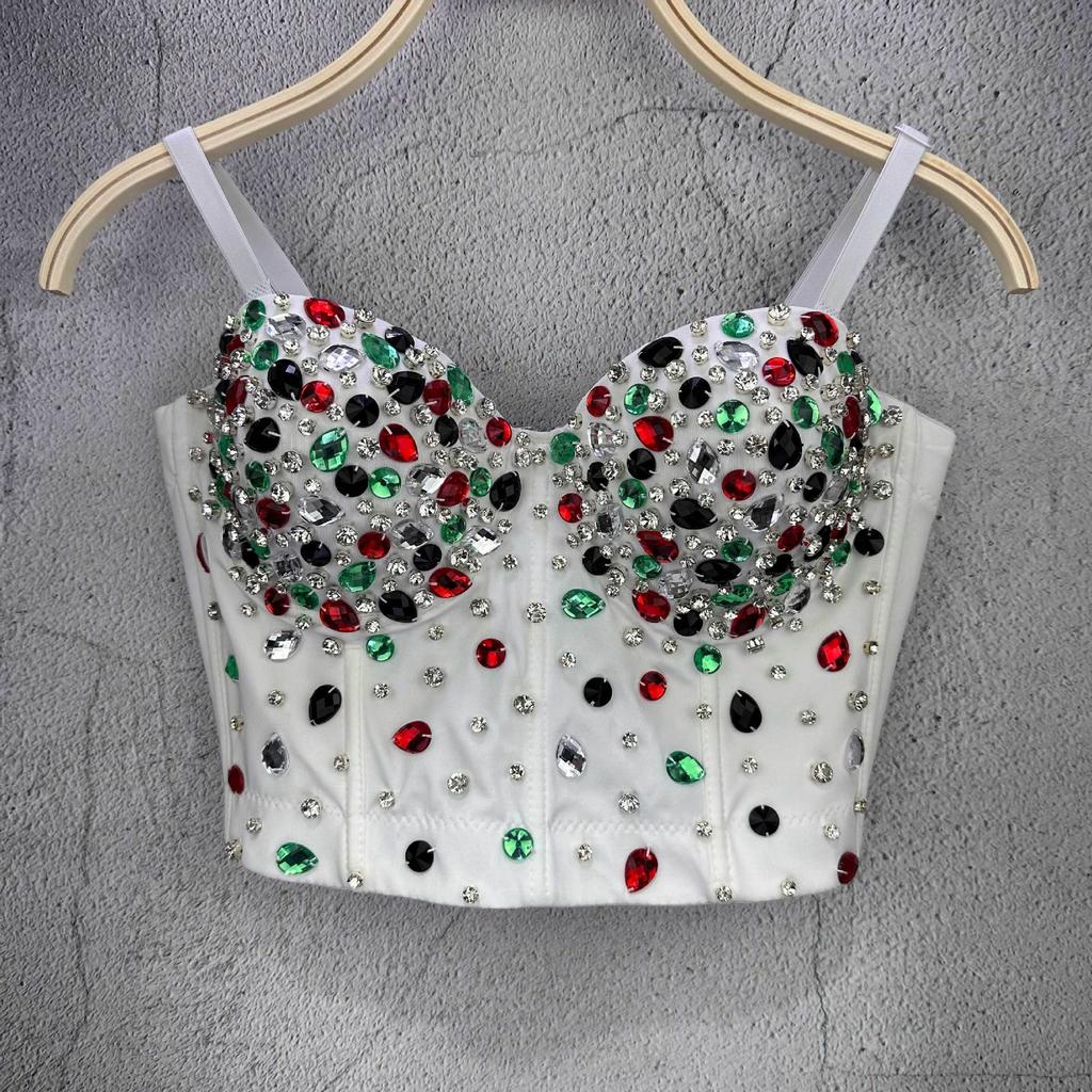 Sleeveless Ultra-short Vest Solid-color Waistcoat Sexy Inner or Outer Wear Celebrity-style Top Trendy Layering Piece Sexy Look Chic Waistcoat