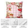 Kawaii S-Erdbeer-Shortcakes Kissenbezug Kurzer Plüsch Doppelseitiger Druck Quadratische Dekokissenbezüge Sofa Heimkissen Dekoration